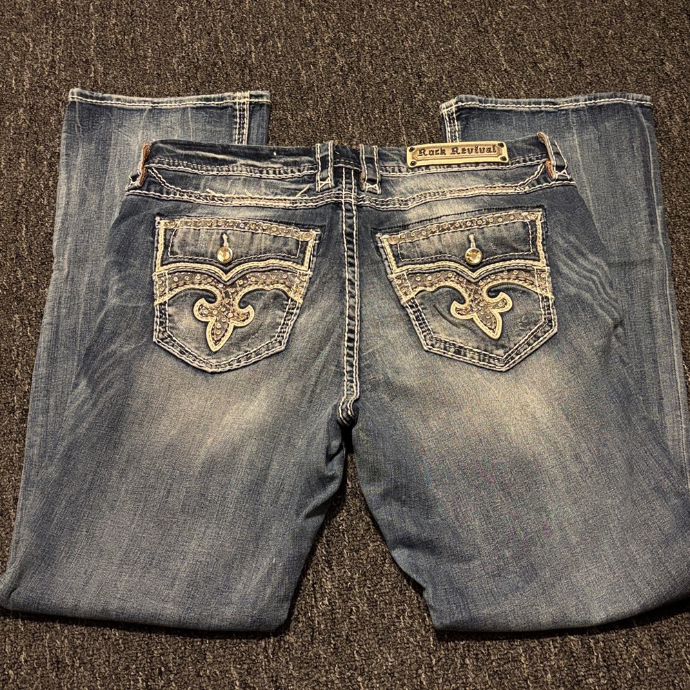 NWOT Rock Revival Denim Jeans Style Diella Easy Boot Fit 31